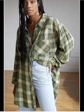 We The Free Easy Weekend Endless Tunic Dress Checkered Plaid size Medium